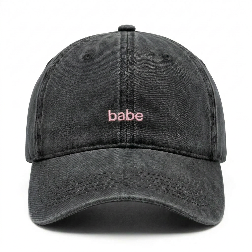 Washed Babe Cap — Black Front
